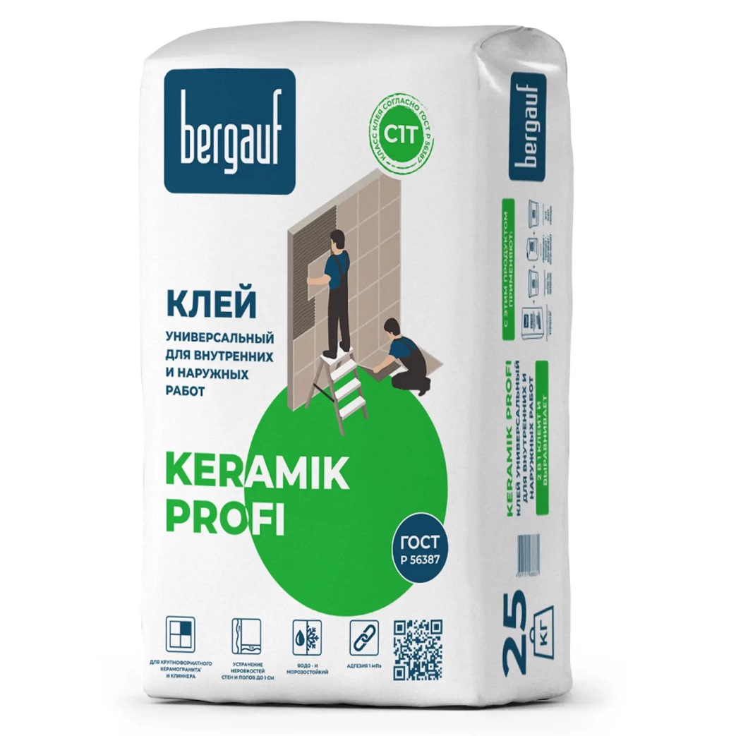 Клей BERGAUF Keramik PRO д/плитки, 25 кг (56шт.)